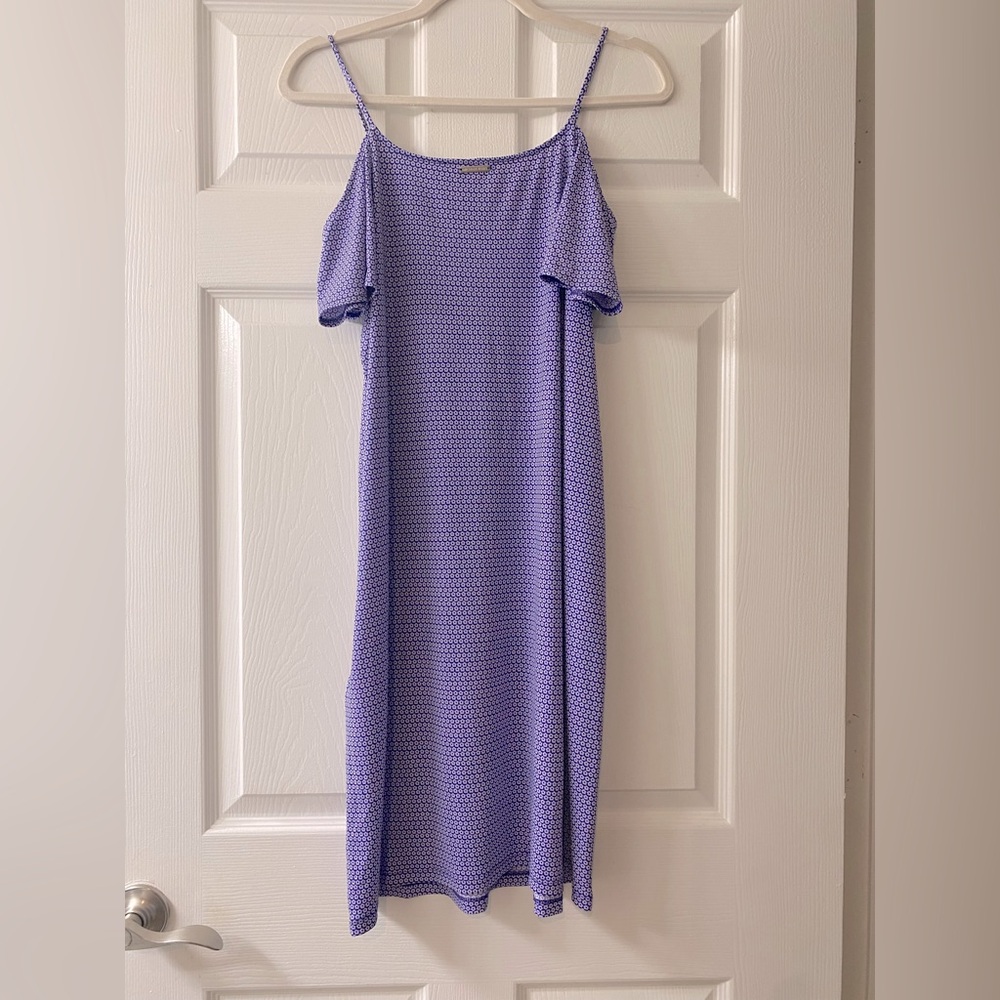Elegant Bluish Purple and White Women's Dress